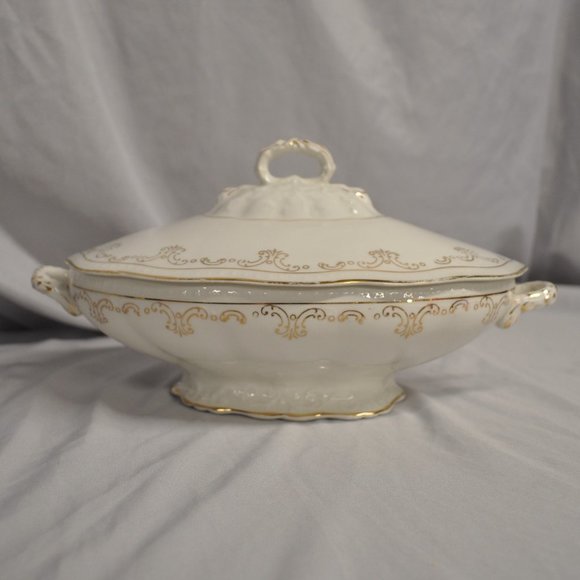 Edwin Knowles Covered Dish - Etsy Edwin Knowles vintage antique white with gold tureen dish with lid 88 (287w)